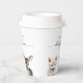 冬の動物の赤男女兼用ちゃんシャワー 紙コップ (右)