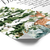 冬の動物の雪が夜遅くのおむつ ポスター (角)