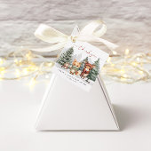 冬の動物の雪の森の赤ちゃんシャワー フェイバータグ