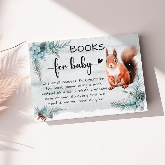 冬の動物の雪の赤ちゃんシャワー本ベビー エンクロージャーカード