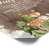 冬の動物の雪片ウッド深夜おむつ ポスター (角)