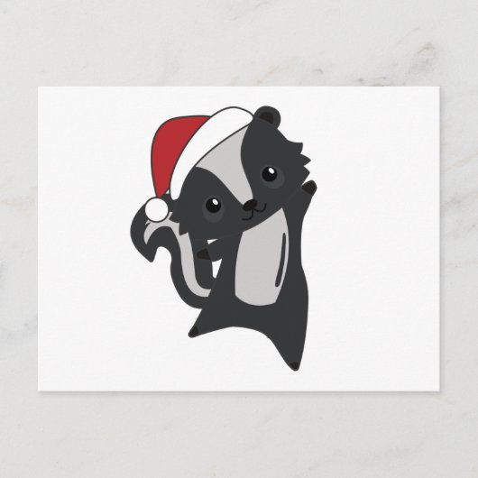 冬の動物をスカンククリスマススススカンク ポストカード (正面)