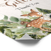 冬の動物ウッドランドフローラカードとギフトサイン ポスター (角)