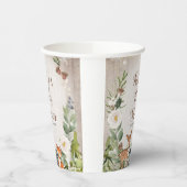 冬の動物ウッドランドホワイトフローラ赤ちゃんシャワー 紙コップ (左)