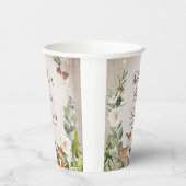 冬の動物ウッドランドホワイトフローラ赤ちゃんシャワー 紙コップ (右)