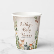 冬の動物ウッドランドホワイトフローラ赤ちゃんシャワー