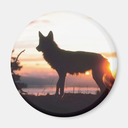 冬の動物シルエット マグネット (正面)