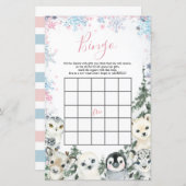 冬の動物ジェンダーがビンゴゲームを明らかにする (正面/裏面)