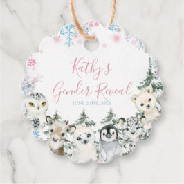 冬の動物ジェンダーが雪片を明かす フェイバータグ