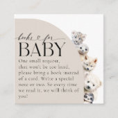 冬の動物ブックリクエスト赤ちゃんシャワー エンクロージャーカード (正面)