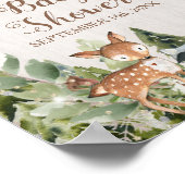 冬の動物 森の白い花のウェルカムサイン ポスター (角)