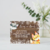 冬の動素朴物の森林図書ベビー ポストカード (スタンド正面)