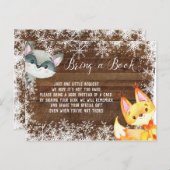 冬の動素朴物の森林図書ベビー ポストカード (正面/裏面)