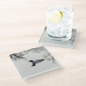 冬の北の湖で一般的なルーンの泳ぎ ガラスコースター (アングル)