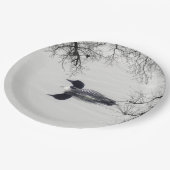 冬の北の湖で一般的なルーンの泳ぎ ペーパープレート (アングル)