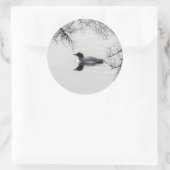 冬の北の湖で一般的なルーンの泳ぎ ラウンドシール (バッグ)