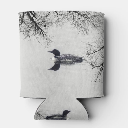 冬の北の湖で一般的なルーンの泳ぎ 缶クーラー (裏面)