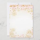 冬の北極の動物たち 女の子の最初の誕生日 招待状 (裏面)