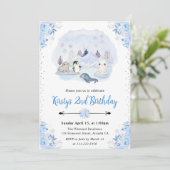 冬の北極の動物たち 2歳の誕生日 招待状 (スタンド正面)