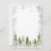 冬の北極の動物の森の雪の結晶ベビーシャワー 招待状 (裏面)