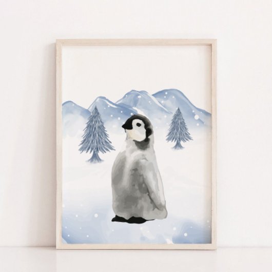 冬の北極の動物ペンギン子供部屋ウォールデコール ポスター