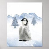 冬の北極の動物ペンギン子供部屋ウォールデコール ポスター (正面)