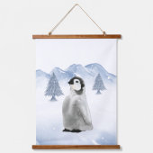 冬の北極の動物ペンギン子供部屋ウォールデコール 吊り下げ型タペストリー (正面)
