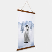 冬の北極の動物ペンギン子供部屋ウォールデコール 吊り下げ型タペストリー (傾斜あり)