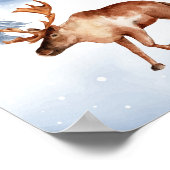 冬の北極の動物ムース子供部屋ウォールデコール ポスター (角)