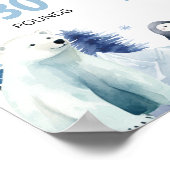 冬の北極の動物1st誕生日マイルストーン写真 ポスター (角)