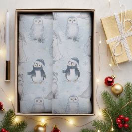 冬の北極の動物 かわいいホッキョクギョクイギョのクリスマス 薄葉紙