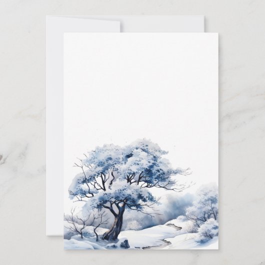 冬の北極の鹿のキツネクマ動物ベビーシャワー 招待状 (裏面)