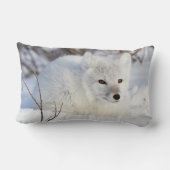 冬の北極キツネ ランバークッション (裏面)