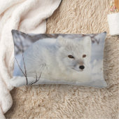 冬の北極キツネ ランバークッション (ブランケット)
