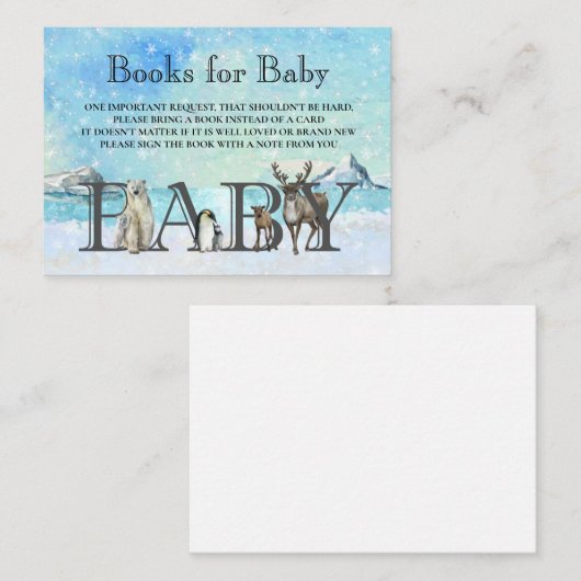 冬の北極ベビーのための本クリスマスエン エンクロージャーカード (正面/裏面)