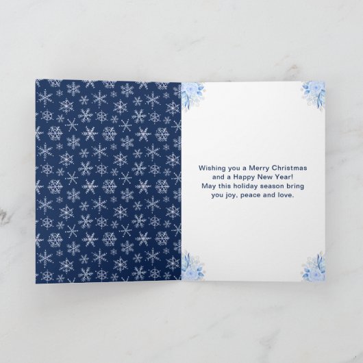 冬の北極ペンギンのメリークリスマス シーズンカード (内部)