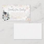 冬の北極ペンギン赤ちゃんシャワーベビー エンクロージャーカード (正面/裏面)