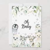 冬の北極動物の赤ちゃんシャワー 招待状 (裏面)