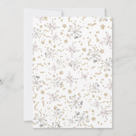 冬の北極動物の赤男女兼用ちゃんシャワー 招待状 (裏面)