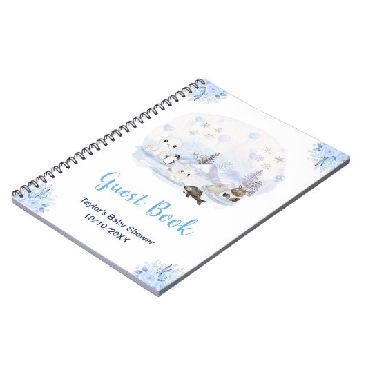 冬の北極動物赤ちゃんシャワーゲストブック ノートブック
