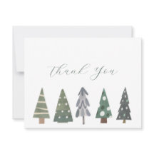 冬の北欧クリスマスツリーありがとうノートカード