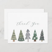 冬の北欧クリスマスツリーありがとうノートカード サンキューカード (正面/裏面)