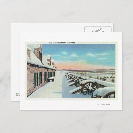 冬の南プラットフォームの表示 ポストカード (正面/裏面)