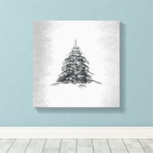 冬の印象のミニマリズムモダンアート キャンバスプリント (インサイチュ (ウッドフロア))