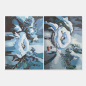 冬の友人と雪、雪の自然 ラッピングペーパーシート (正面3)