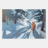 冬の友人と雪、雪の自然 ラッピングペーパーシート (正面2)