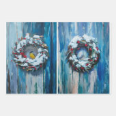 冬の友人と雪、雪の自然 ラッピングペーパーシート (正面)