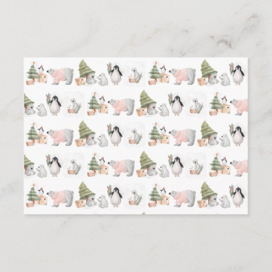 冬の友人 |クリスマスベビーシャワーアドバイスカード エンクロージャーカード (裏面)