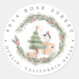 冬の友人 |クリスマスベビー差出人住所 ラウンドシール