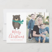 冬の友人 |ベアホリデーの写真カード シーズンカード (正面)